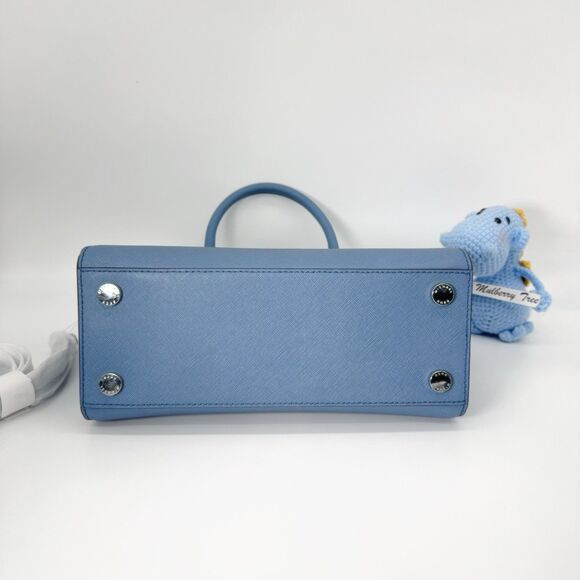 Michael Kors Medium Selma Saffiano Leather Denim Blue Crossbody Strap Satchel - Picture 4 of 9